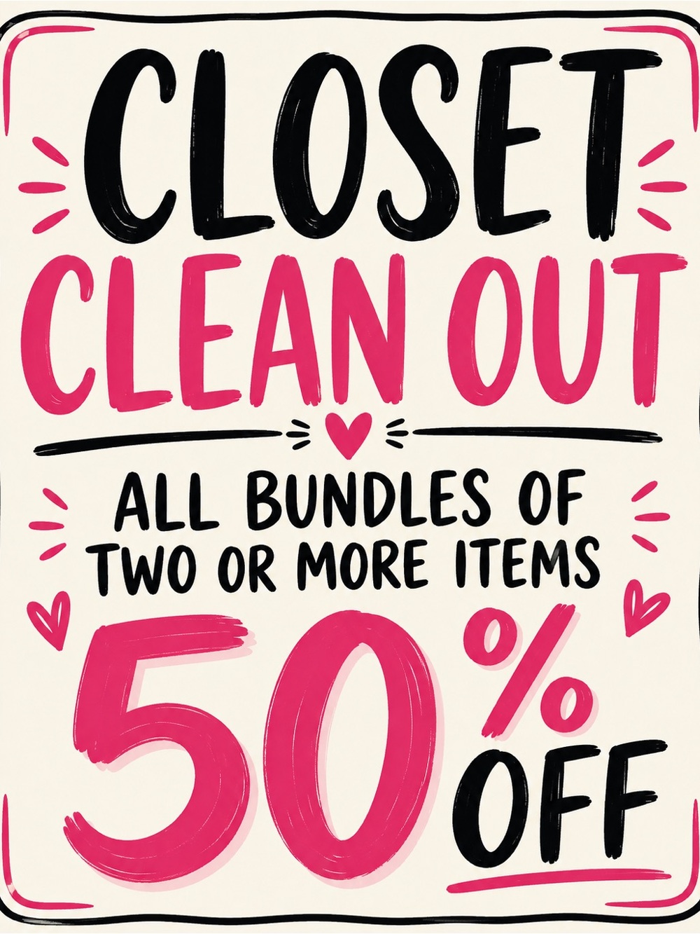 Pink Closet Clean Out Sign - Home Storage & Organization